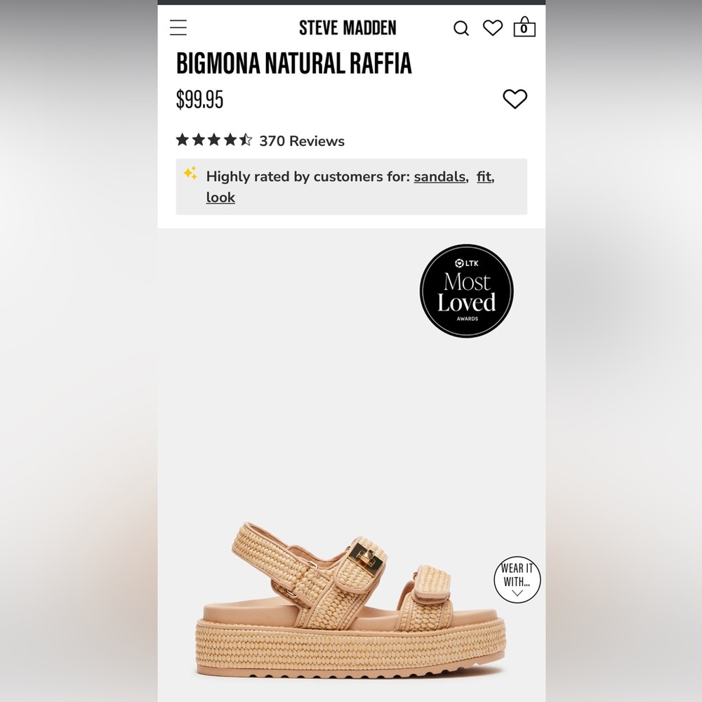 Steve Madden Bigmona Raffia Sandals in 8.5 - Picture 7 of 7